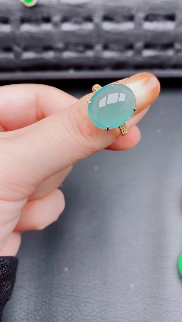 【闪购商品】翡翠戒指银S925镶嵌天然a货翡翠551