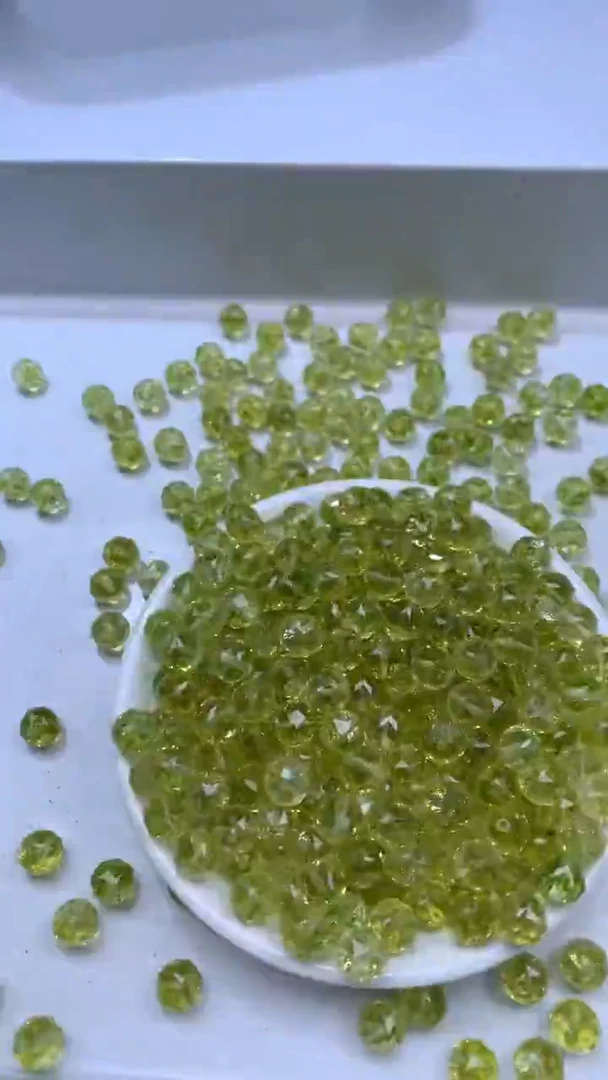 颈饰未镶嵌水晶w1802橄榄绿碧玺切面10mm*10颗