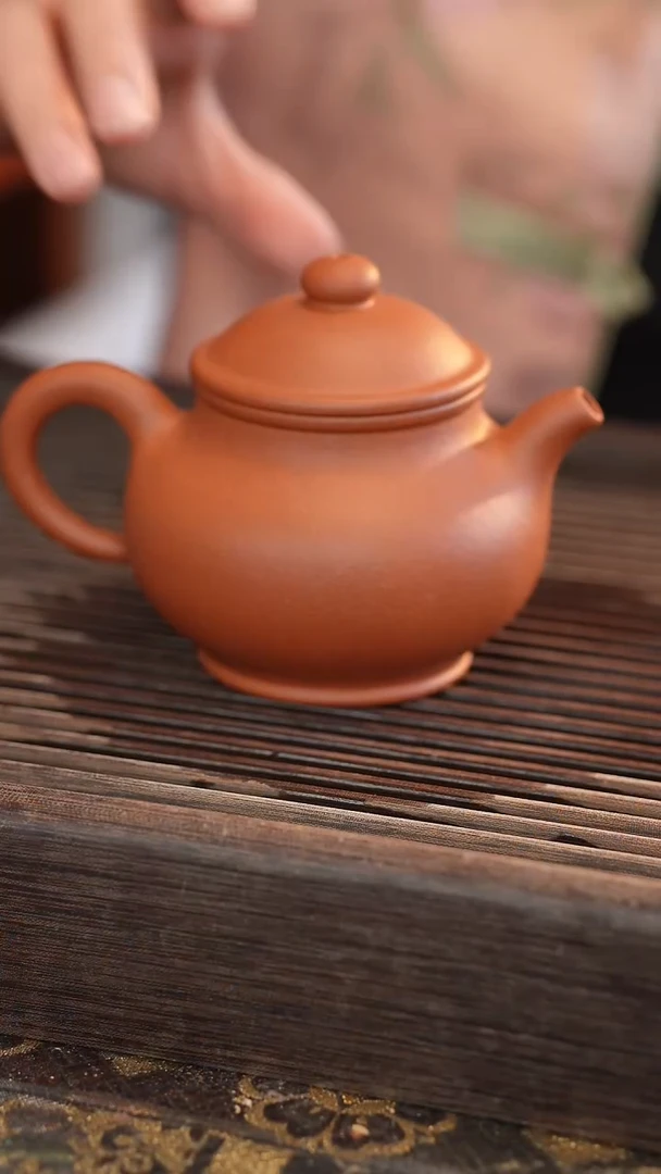 茶壶紫砂潘壶 红清水 半手工 260cc