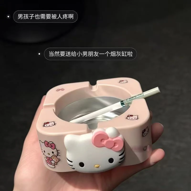 可爱不锈钢陶瓷烟灰缸创意家用个性客厅卡通烟缸办公室防飞床jjj