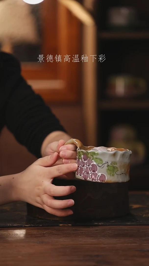 陶瓷景德镇高温釉下手绘陶瓷@L276@