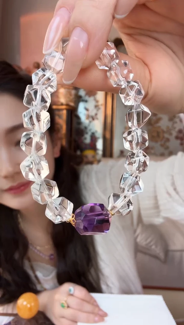 【闪购商品】水晶手链未镶嵌白水晶紫水晶手串
