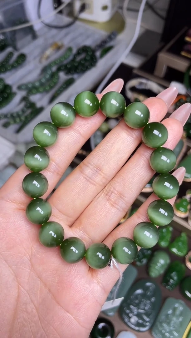 和田玉未镶嵌颈饰手串珠子直径12