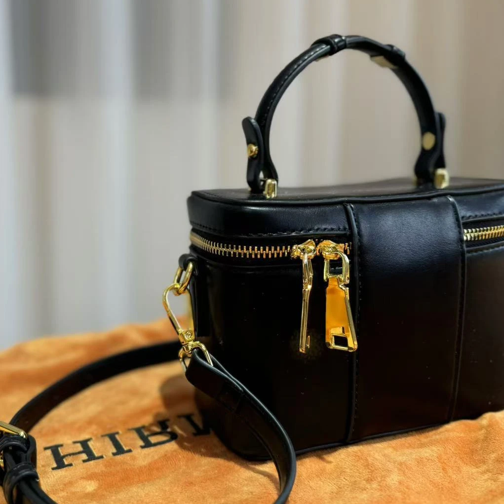 HIRMRIS手工真皮包550700-黑  手提盒缪