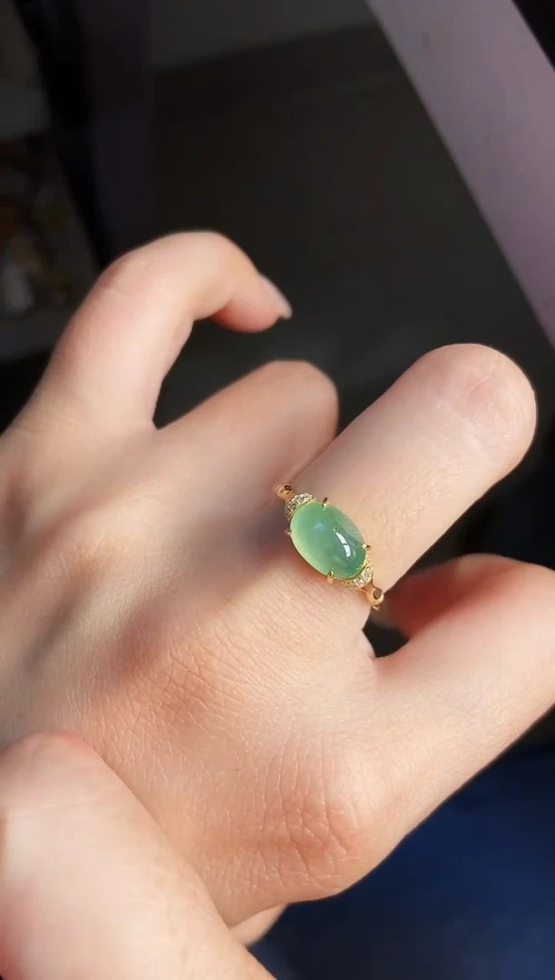 银S925镶嵌戒指翡翠12