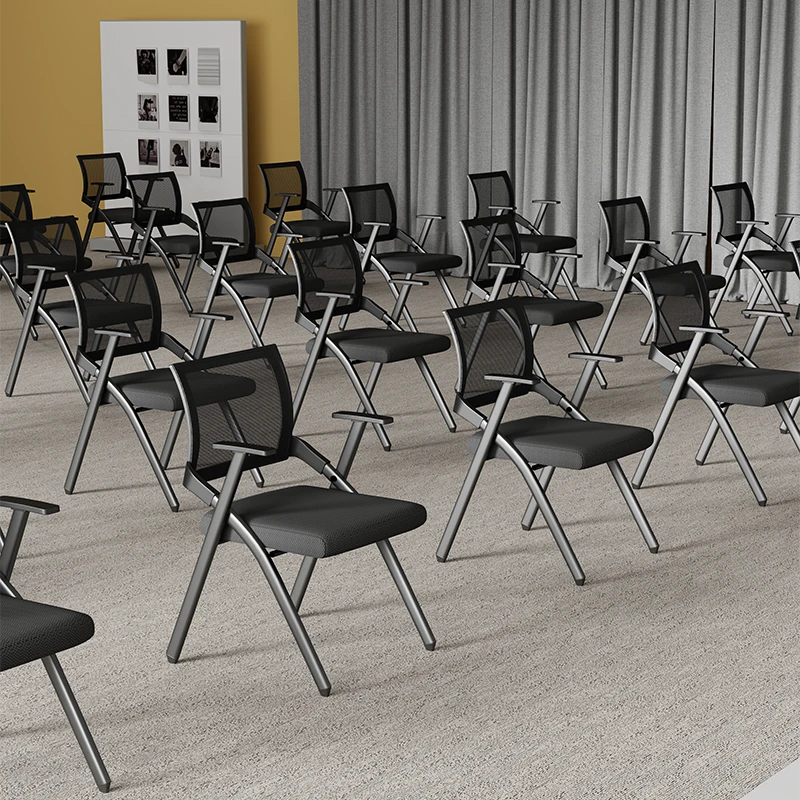 折叠培训椅带桌板会议带写字板桌椅一体会议室舒适凳子靠背椅