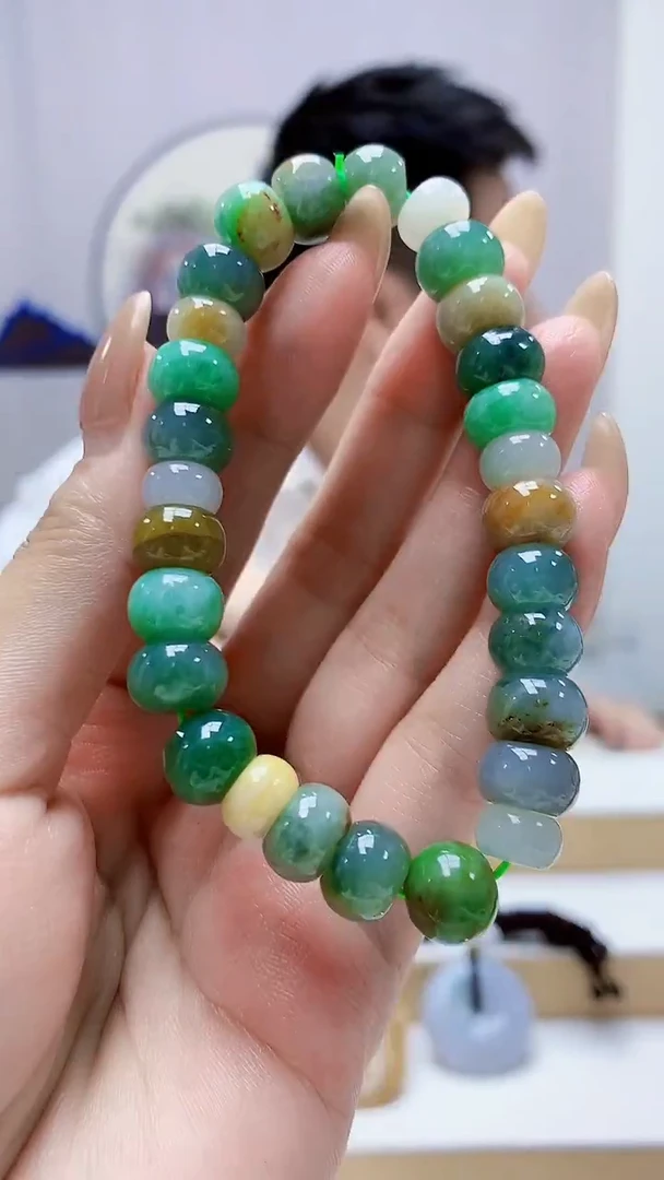 未镶嵌定制翡翠5028MM-毛货手串157