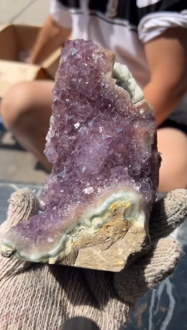紫晶珠宝半成品未镶嵌天然紫水晶原石摆件#19