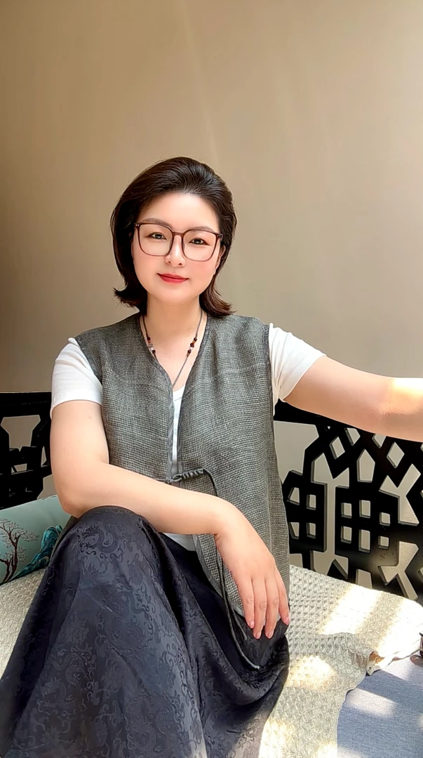 【一缕白月】新中式包边盘扣亚麻马夹MJ056