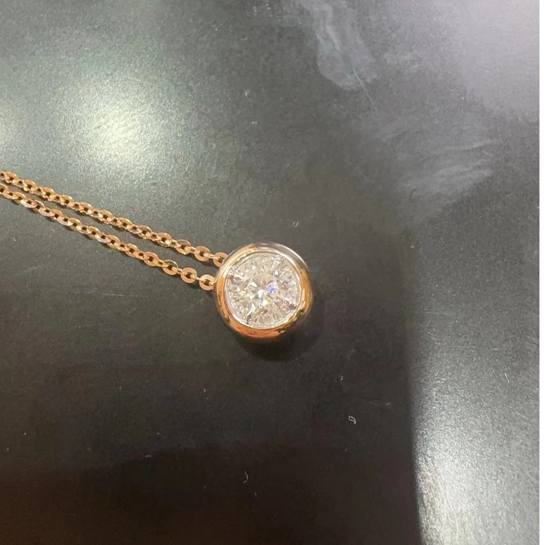 菜百首饰 18K金钻石套链 卡布