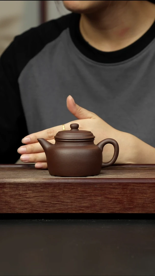 紫砂茶壶老紫泥 剑流德钟