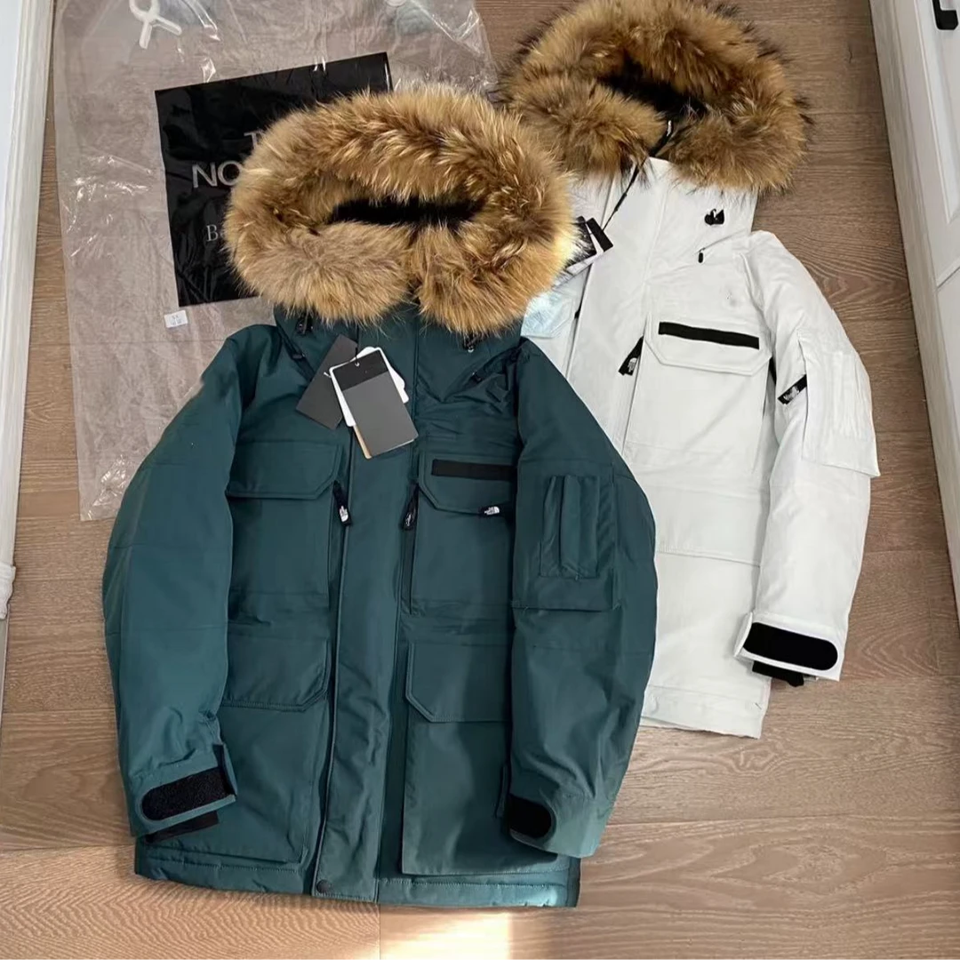 工装风款鹅绒服连帽户外秋冬