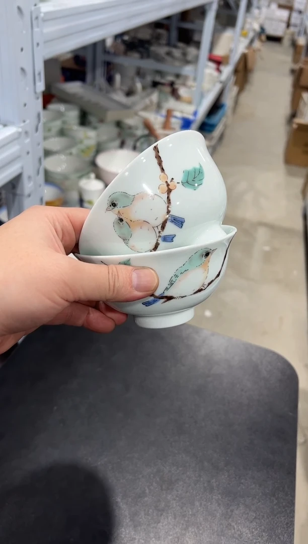 杯子骨瓷（简装）5寸 小鸟碗 两个