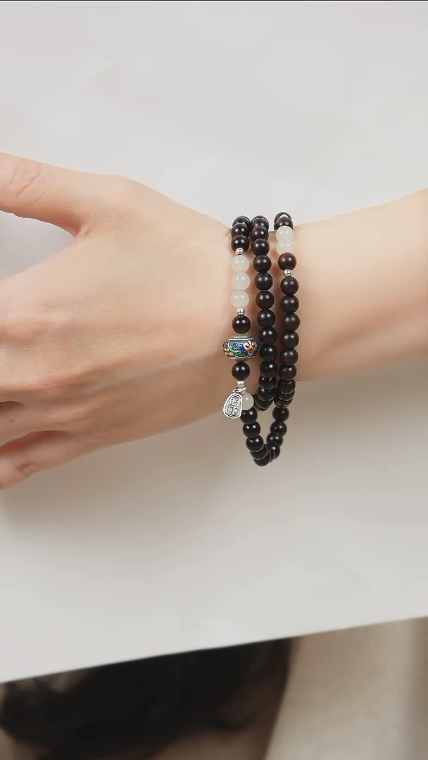 手串檀香紫檀（小叶紫檀）未镶嵌三圈小叶紫檀