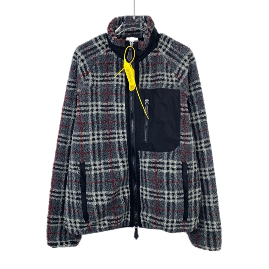99新 BURBERRY/博柏利  010422 黑灰色立领摇粒绒外套 XS码