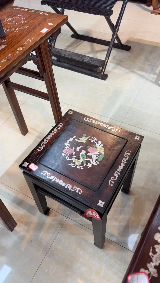 木紫檀螺钿工艺大方凳