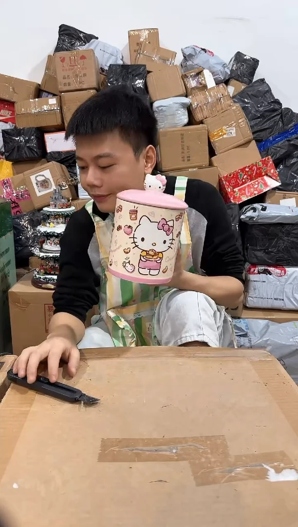 瓷片B款粉色kt收纳罐