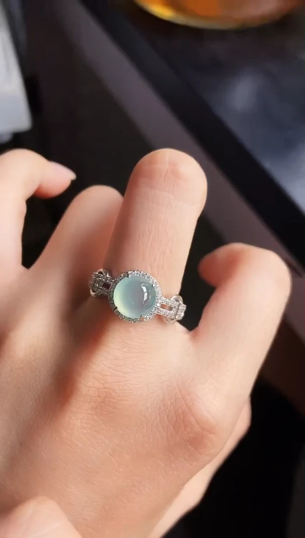 银S925镶嵌戒指翡翠12