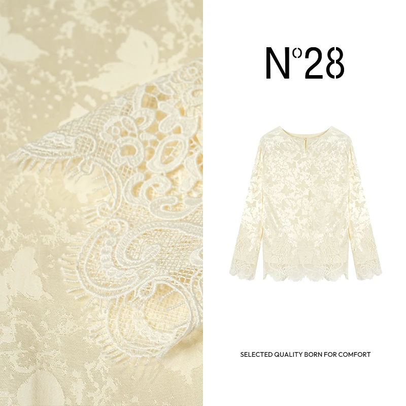 【小小莎】N°28提花衬衫2025春季新款时尚气质镂空设计师女士百搭