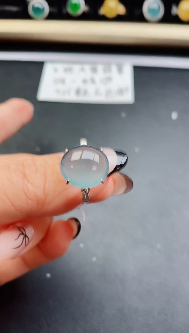 翡翠戒指银S925镶嵌508050
