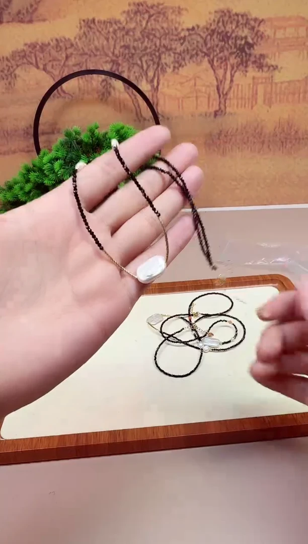 淡水珍珠14K金镶嵌颈饰A030