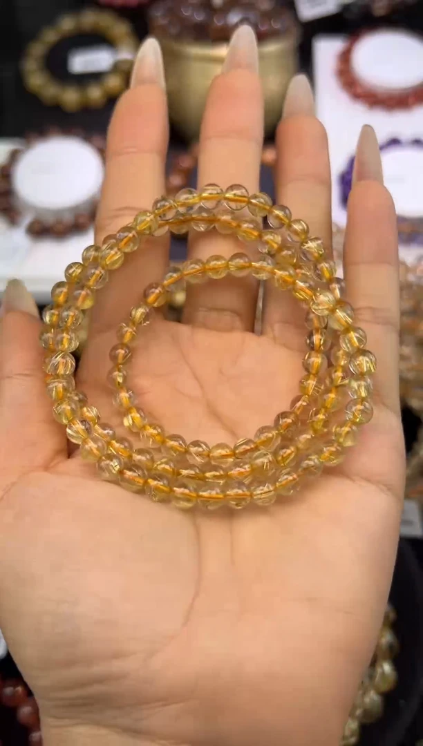 未镶嵌手串水晶金发晶5.9mm