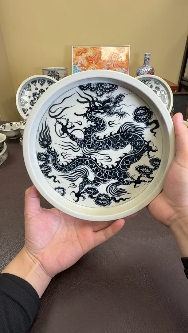 二号釉1351龙纹壶承