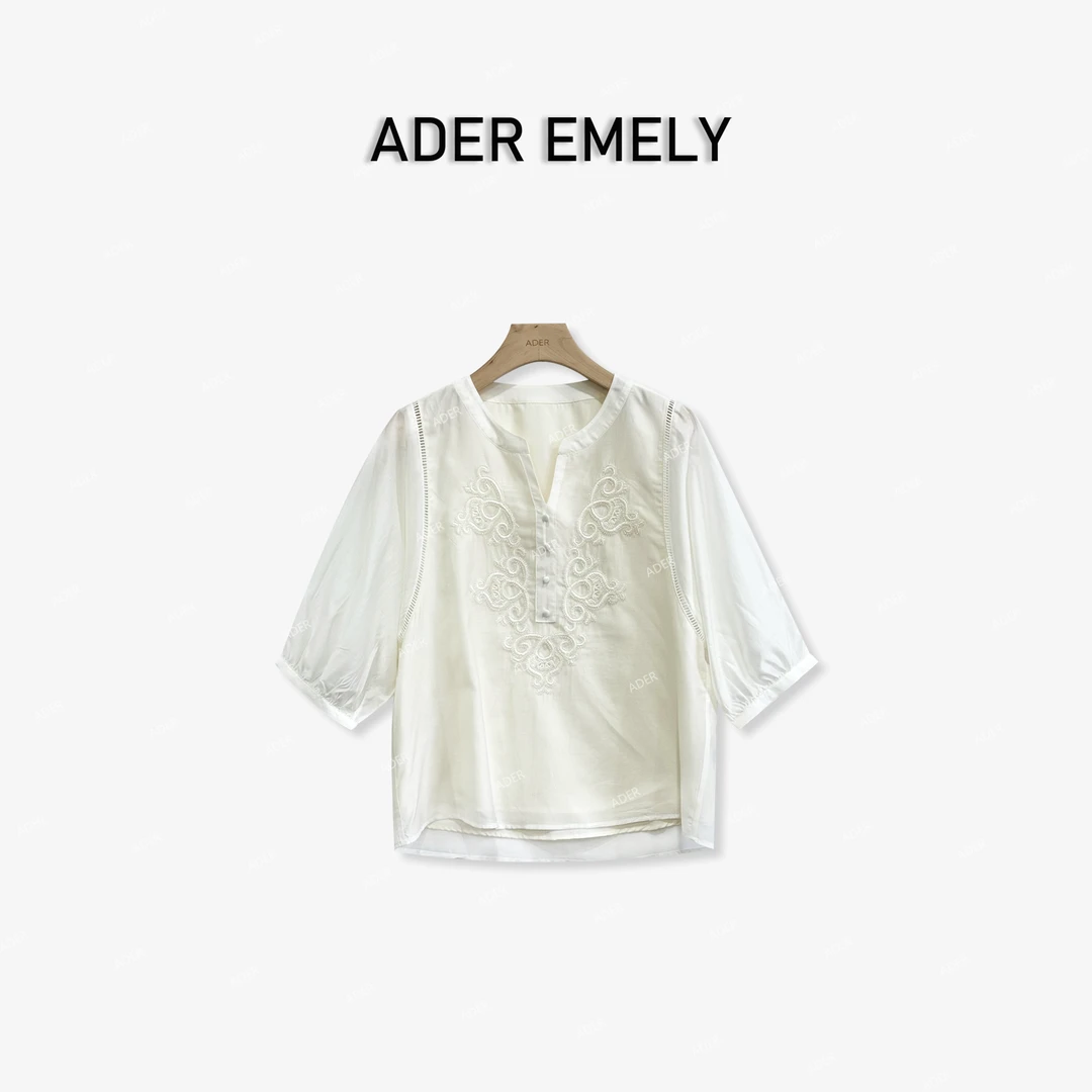 ADER EMELY/休闲百搭天丝衬衫1798
