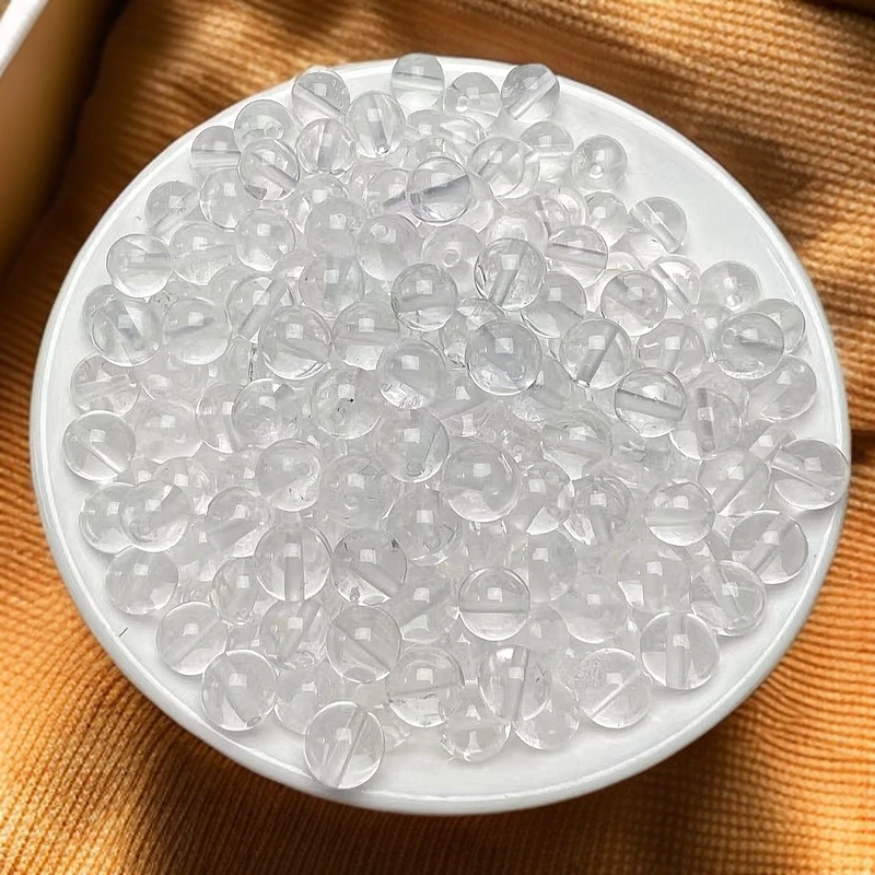 天然散珠 白水晶圆珠【C038】8mm 25颗15元