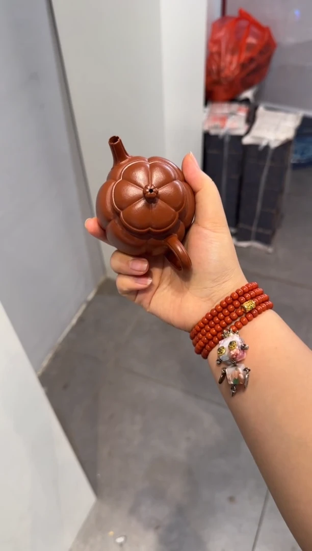 茶壶紫砂谷*繁花 朱泥