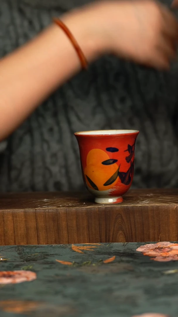 杯釉下彩手工手绘同款陶器