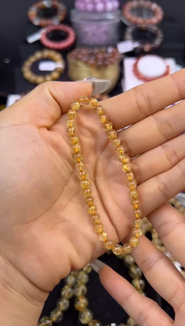 未镶嵌手串水晶金发晶5.2mm