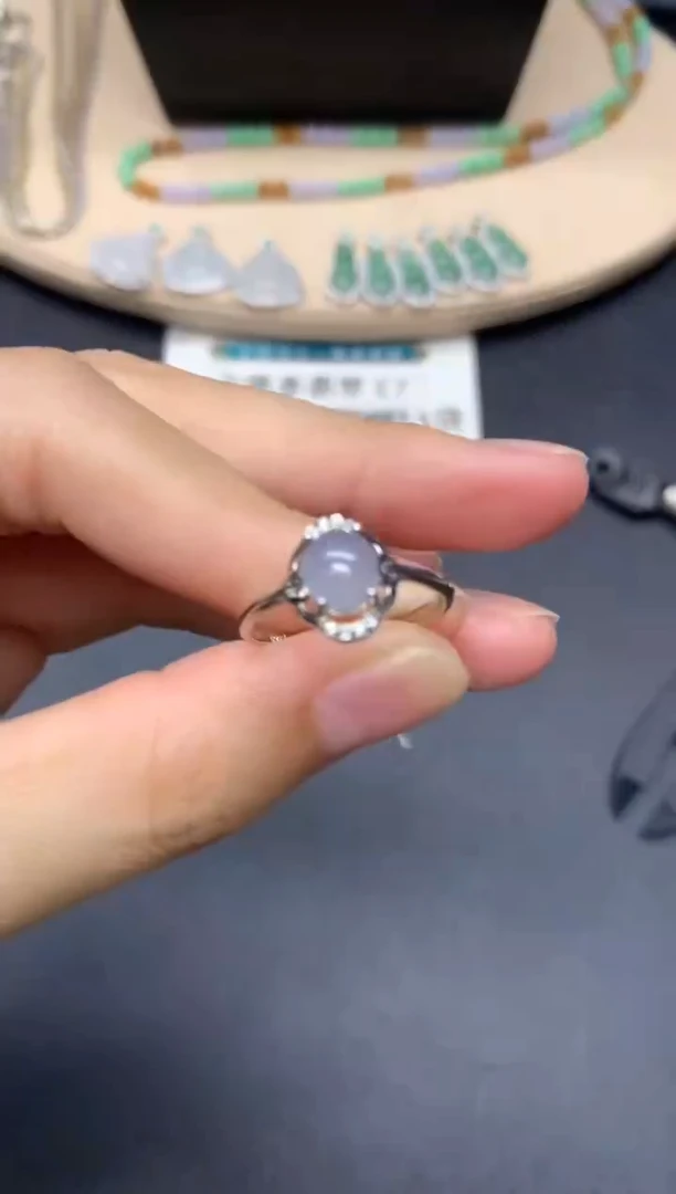 翡翠戒指银S925镶嵌蛋面【无服务费】