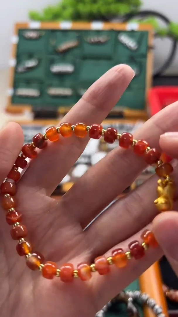 玛瑙/玉髓（覆膜）颈饰合金104（微瑕）