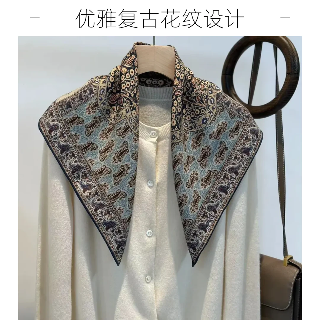 新款NormaKaran双面百搭气质轻奢大方丝毛古典欧美丝巾围巾方巾