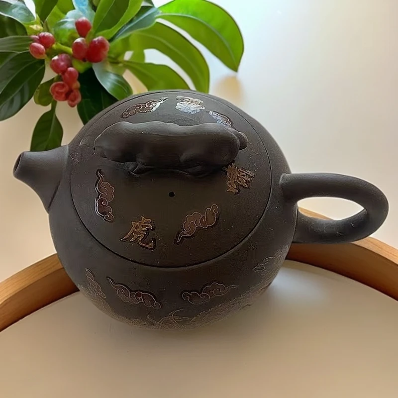 【闪购商品】Z深井老紫泥龙凤虎啸（遇热变色）西施壶