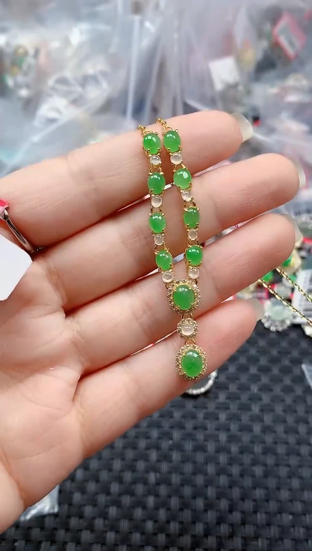银S925镶嵌戒指翡翠天然A货缅甸翡翠