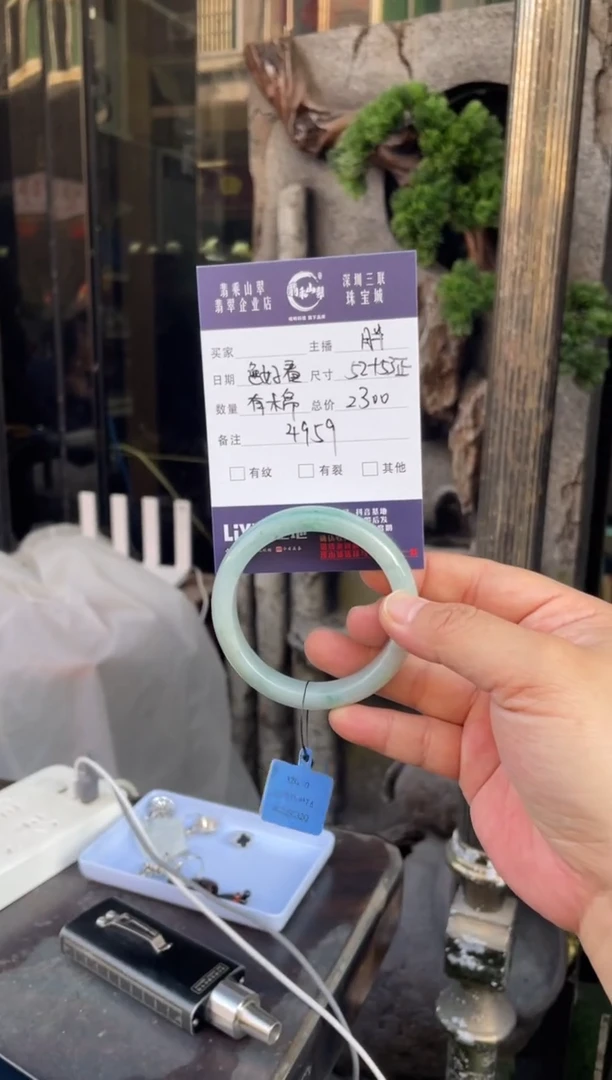 未镶嵌手镯翡翠W 52正圈 4959