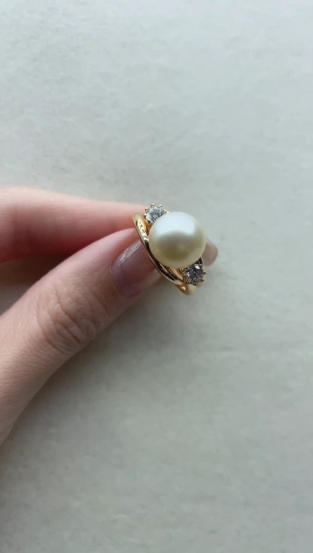 银S925镶嵌海水珍珠戒指68