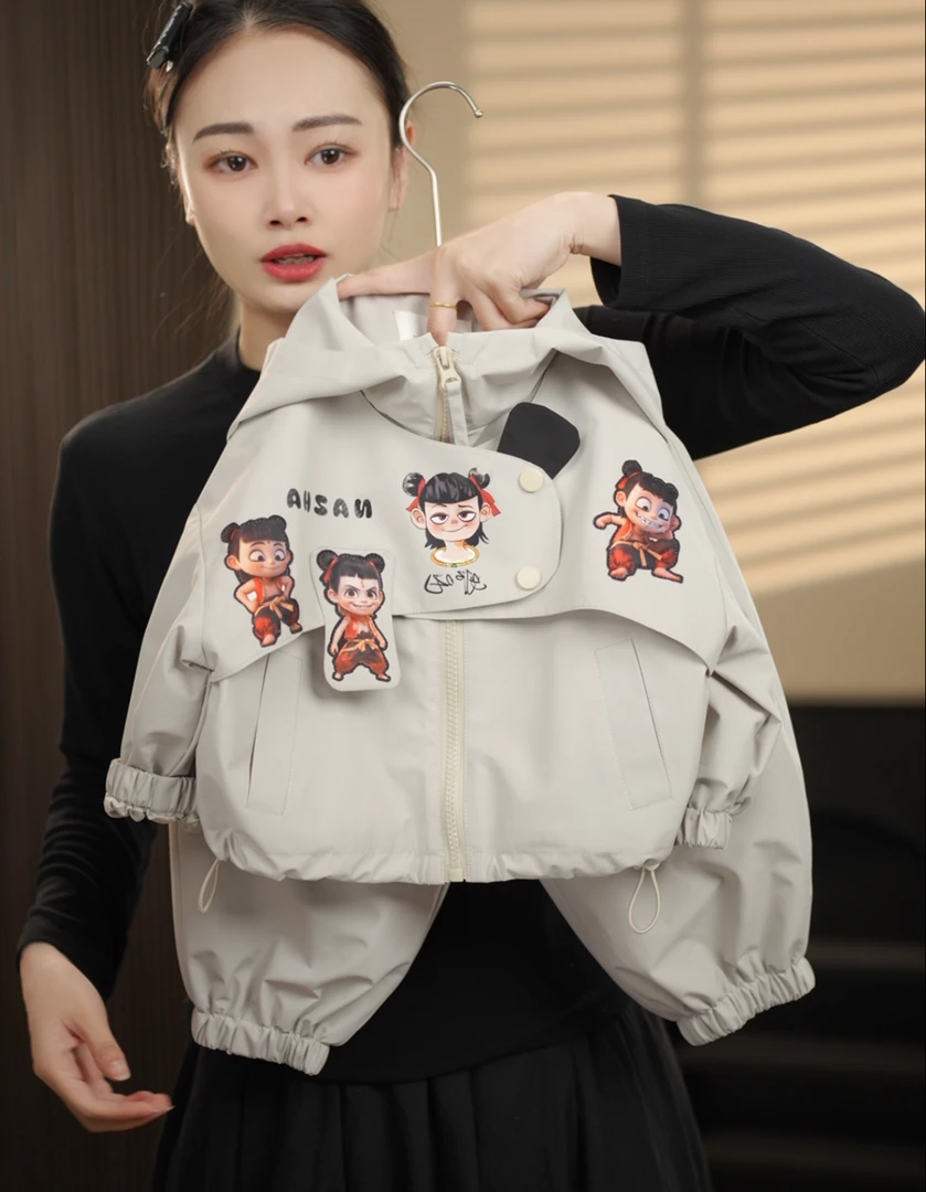 现货【哪吒】2025春秋季新品萌娃潮流长袖男童女童儿童套装24742