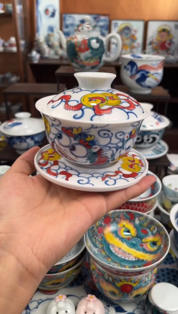 昨明金蝉三才盖碗