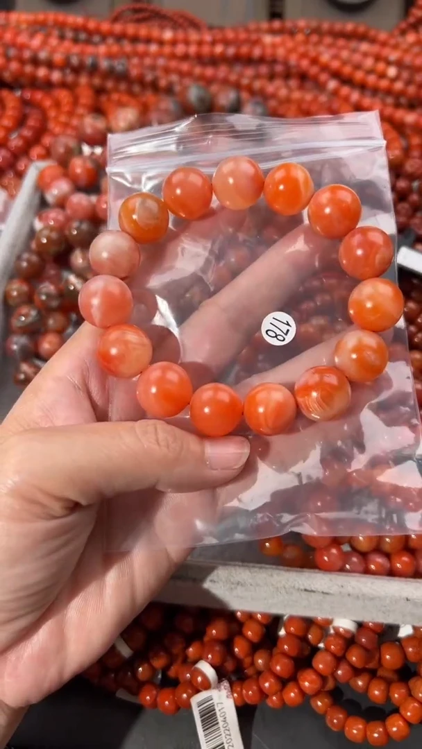南红玛瑙手串未镶嵌15+