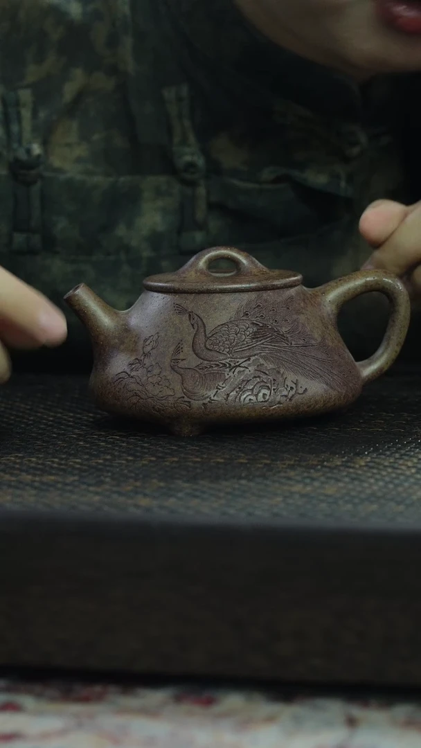 茶杯紫砂非遗茶器-孔雀石瓢