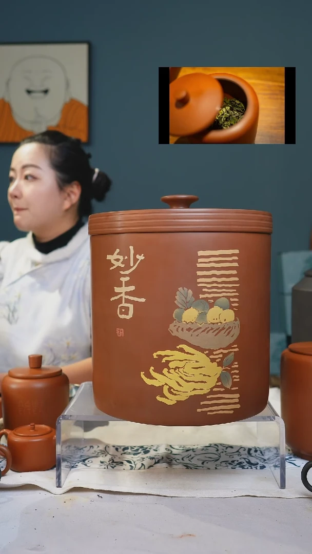 【闪购商品】建水紫陶全手工9饼缸阴刻阳填（花纹可选）