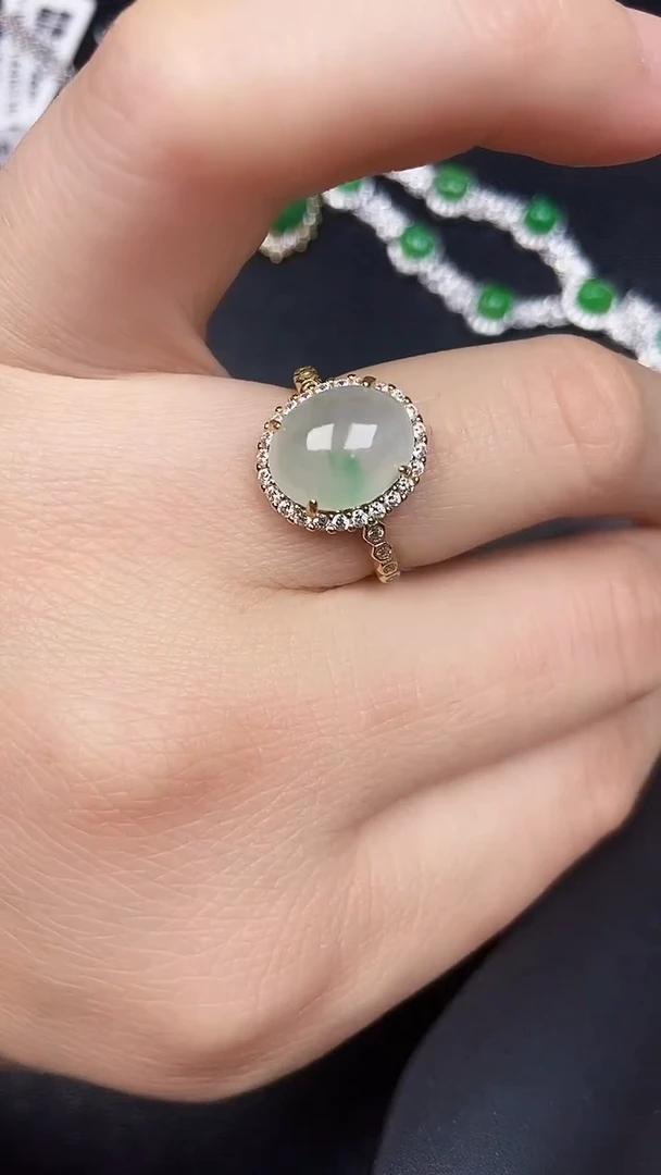 银S925镶嵌戒指翡翠3580