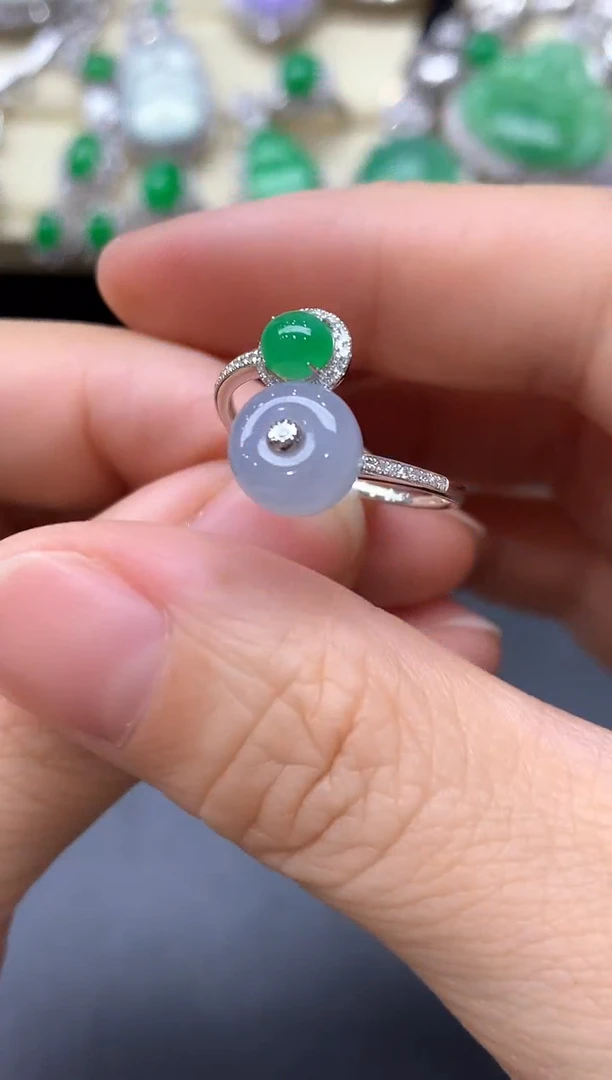 18K金镶嵌戒指翡翠564-中国好珍宝