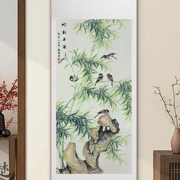 四尺《玉竹》软装裱成品