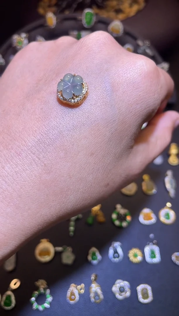 吊坠(不含链)银S925镶嵌翡翠1