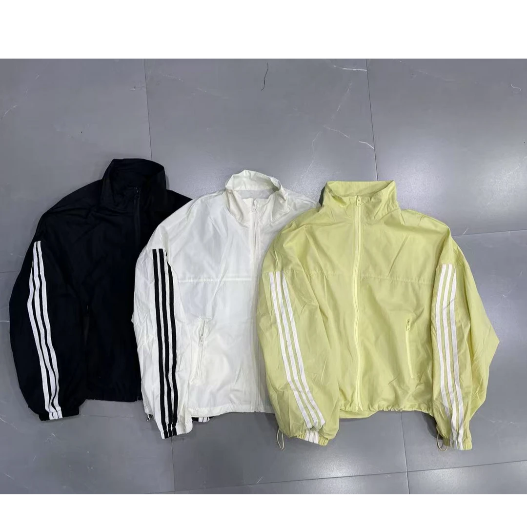 拼条立领防晒外套