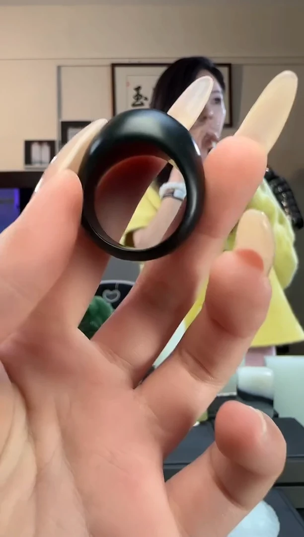 颈饰未镶嵌和田玉青玉戒圈20-22